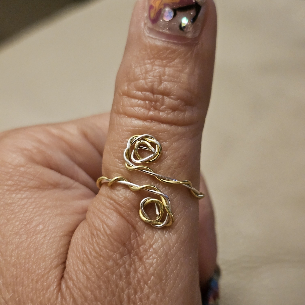 Chic Gold & Silver Plated Spiral Adjustable Ring